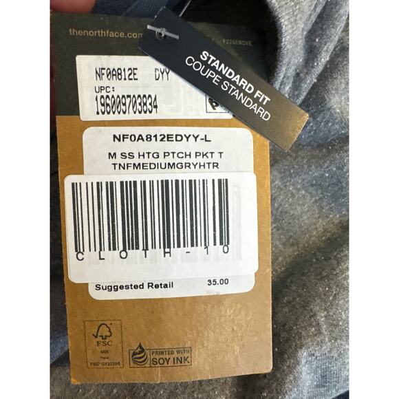 Brand New The North Face Women's Size Large Recycled Plastics Grey T-Shirt - Picture 8 of 8